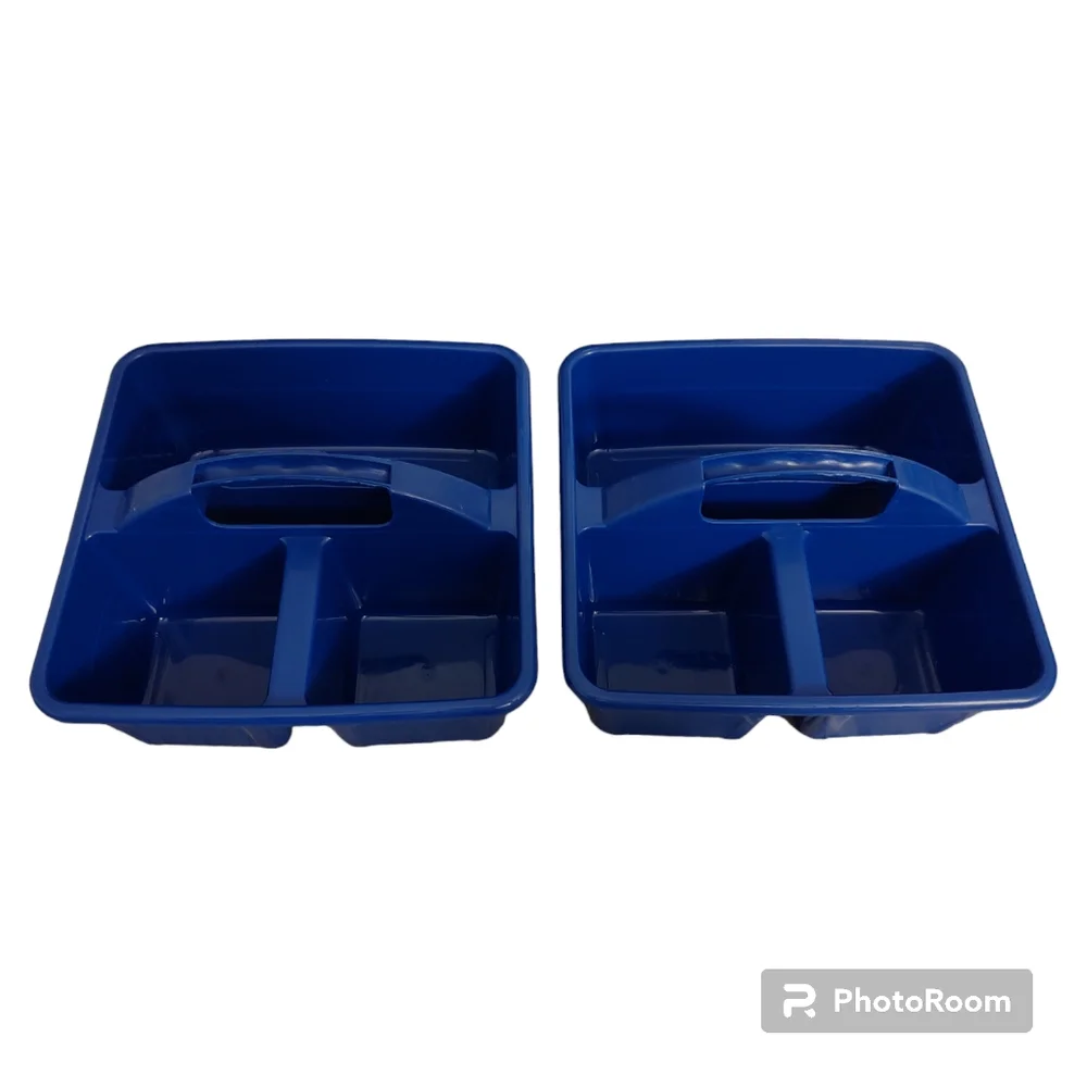 Bundle 2 Blue Storage Caddy Utility Cleaning Sorting Classroom Supplies Caddies